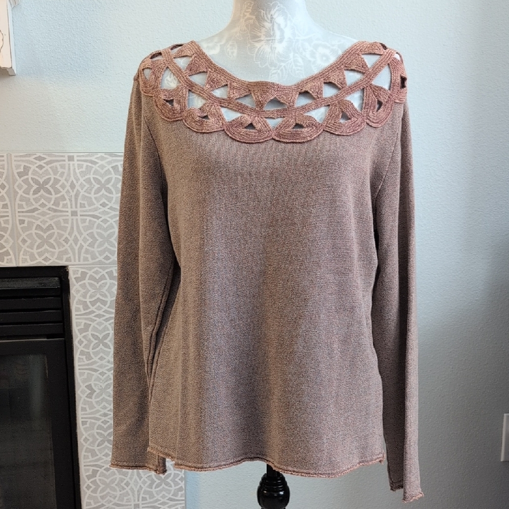 Buckle Taupe Knit Top